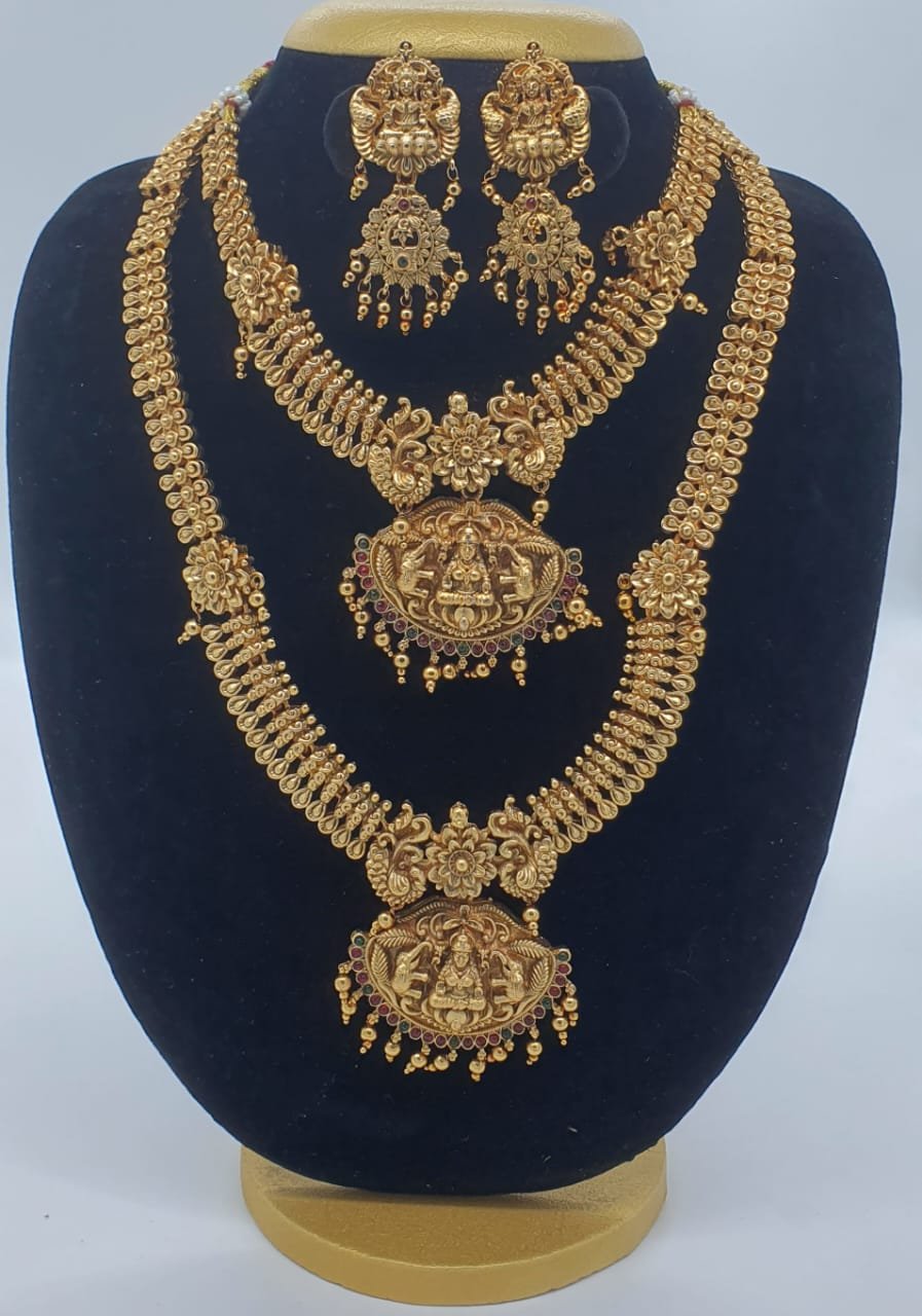 Lakshmi Designer Matte Finished Semi Bridal Combo Set Lakshmi Designer Matte Finished Semi Bridal Combo Set