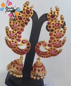Peacock Designer Matte Finished Jhumka