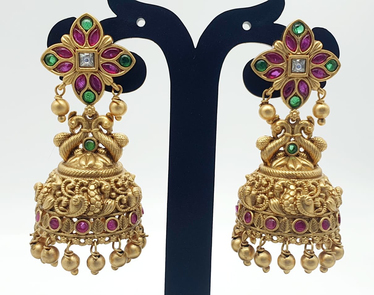 Matte Finished Jhumka Matte Finished Jhumka - Image 2