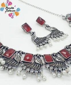 Peacock Designer Oxidised Necklace