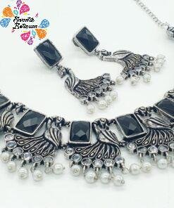 Peacock Designer Oxidised Necklace