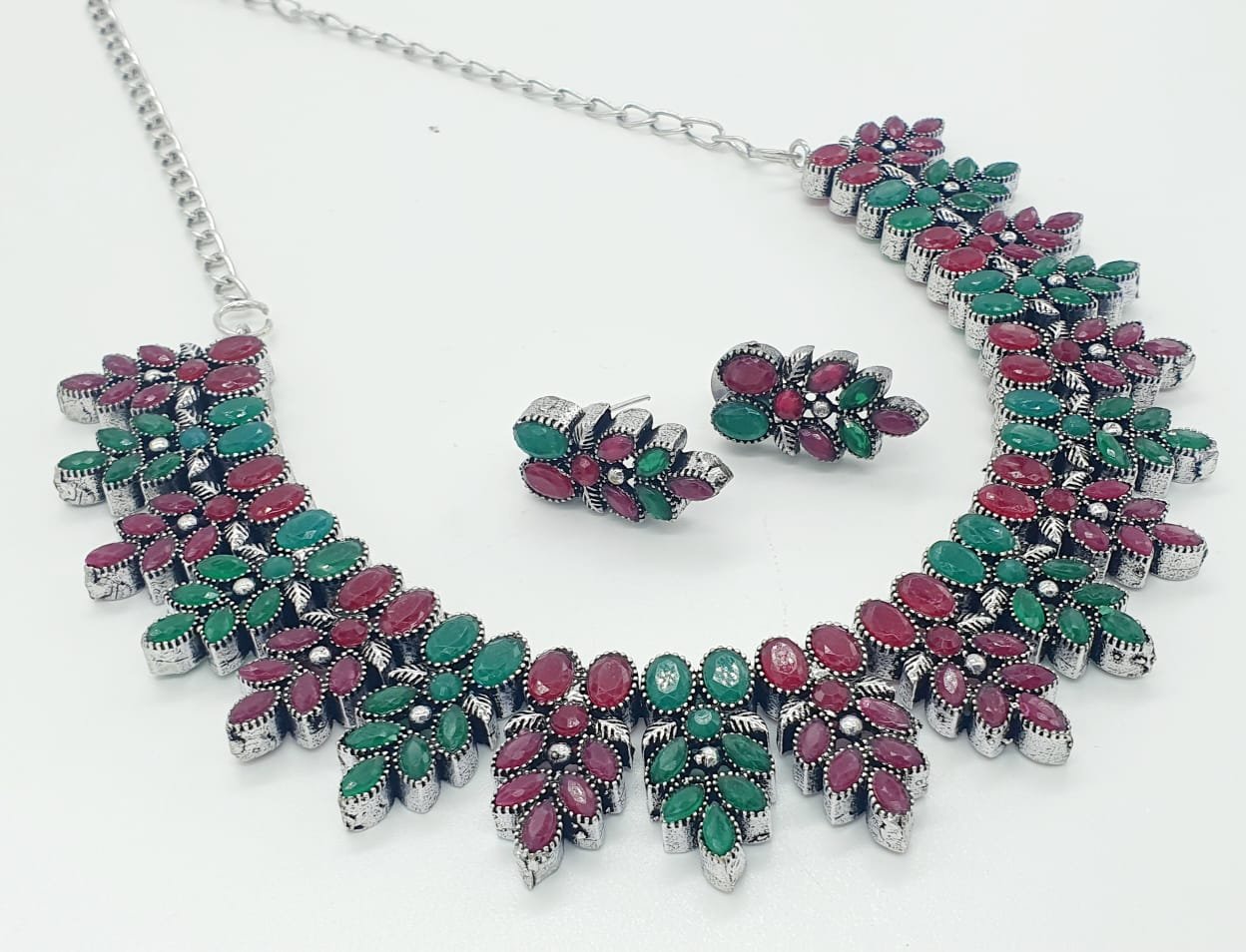 Flower Designer Oxidised Necklace Flower Designer Oxidised Necklace