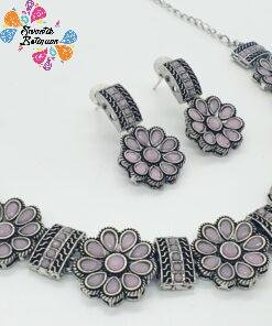 Flower Designer Oxidised Necklace