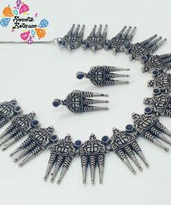 Blue Designer Oxidised Necklace