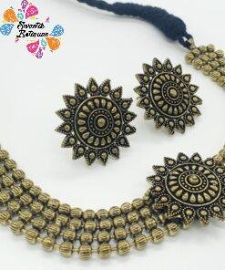 Flower Designer Oxidised Necklace Flower Designer Oxidised Necklace