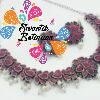 Flower Designer Oxidised Necklace