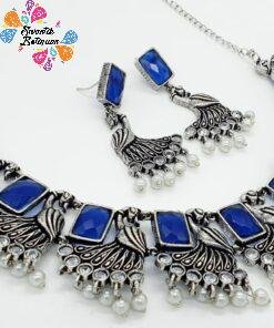 Peacock Designer Oxidised Necklace