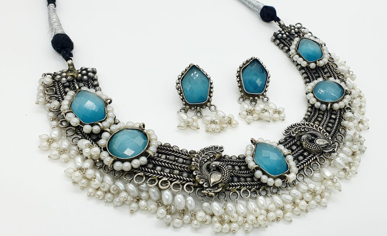 Peacock Designer Oxidised Necklace Peacock Designer Oxidised Necklace - Image 2