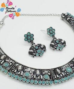 Elephant Designer Oxidised Necklace Elephant Designer Oxidised Necklace