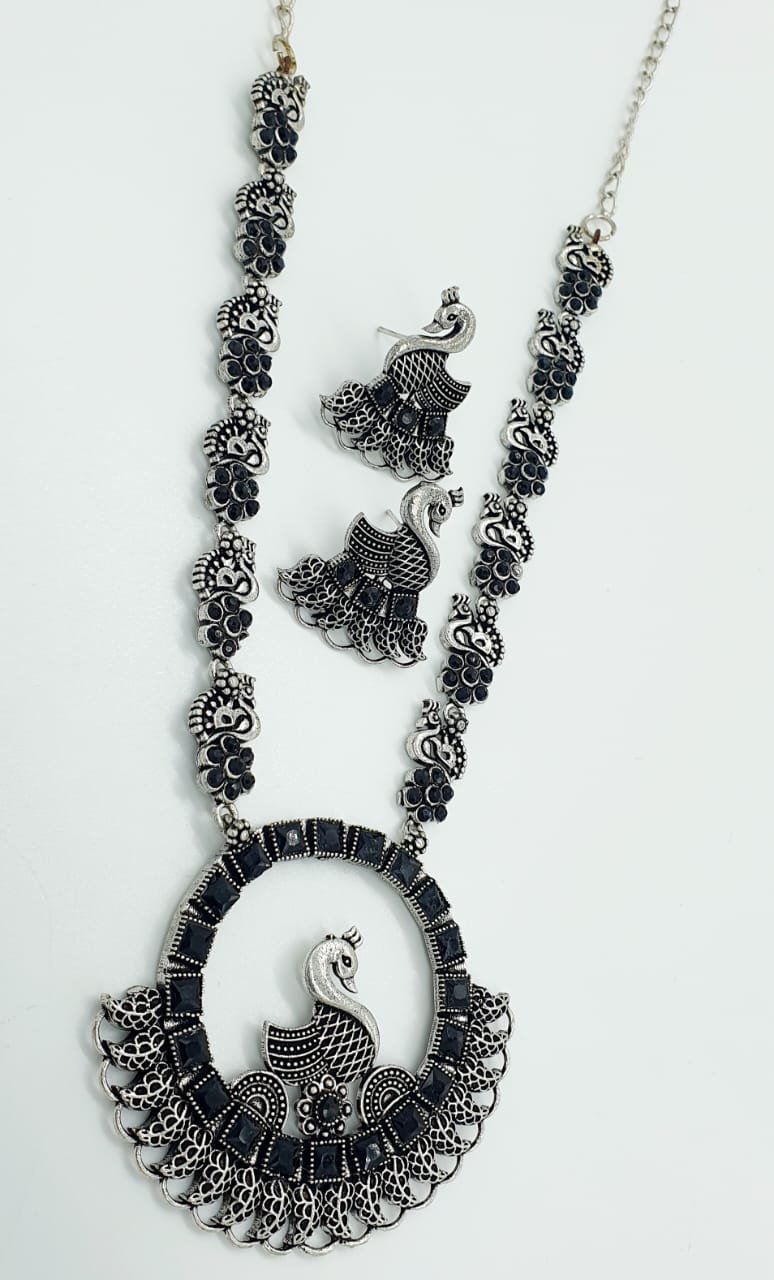 Peacock Designer Oxidised Necklace Peacock Designer Oxidised Necklace - Image 2