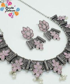 Flower Designer Oxidised Necklace