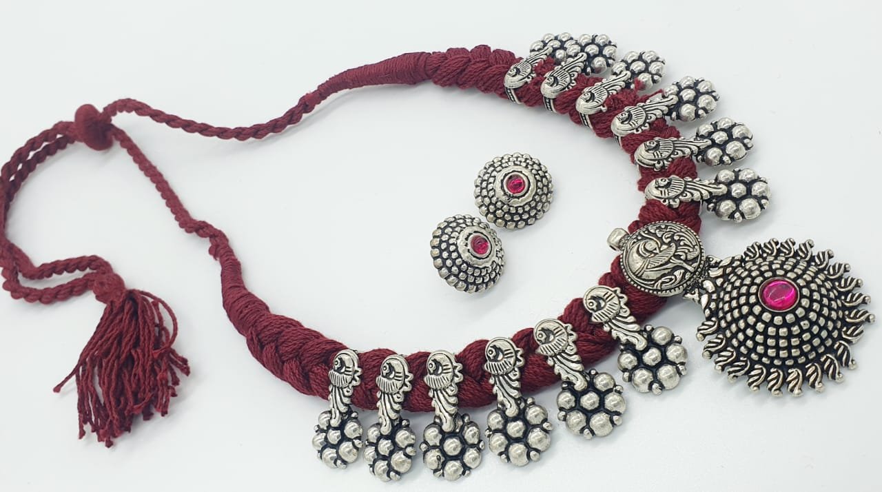 Peacock Designer Oxidised Chocker Necklace Peacock Designer Oxidised Chocker Necklace