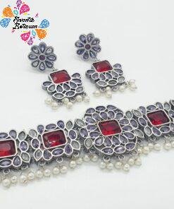 Oxidised Chocker Necklace