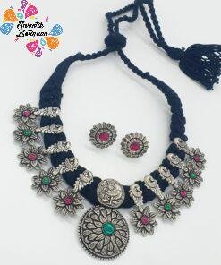 Peacock Designer Oxidised Chocker Necklace