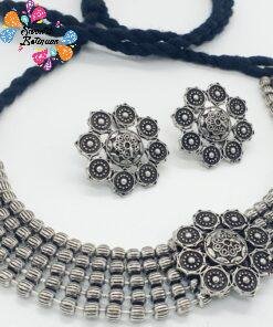 Flower Designer Oxidised Necklace Flower Designer Oxidised Necklace