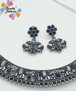 Elephant Designer Oxidised Necklace Elephant Designer Oxidised Necklace