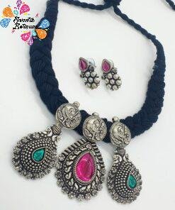 Peacock Designer Oxidised Chocker Necklace