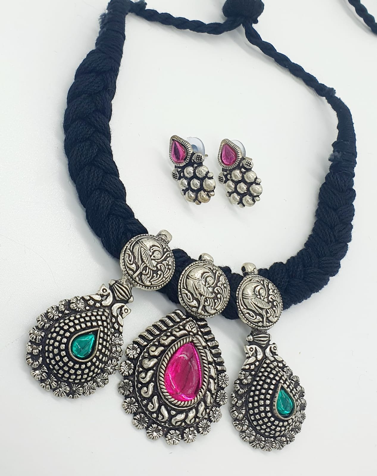 Peacock Designer Oxidised Chocker Necklace Peacock Designer Oxidised Chocker Necklace