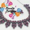 Pink Stone Designer Oxidised Necklace