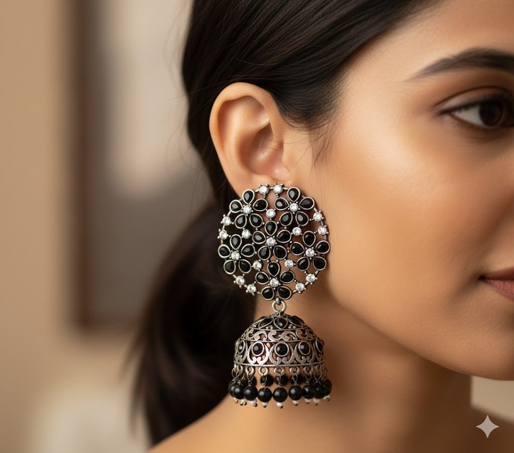 Oxidised Silver Jhumkha Oxidised Silver Jhumkha