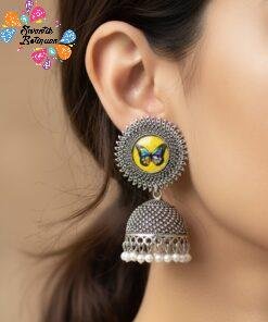 Oxidised Silver Jhumkha