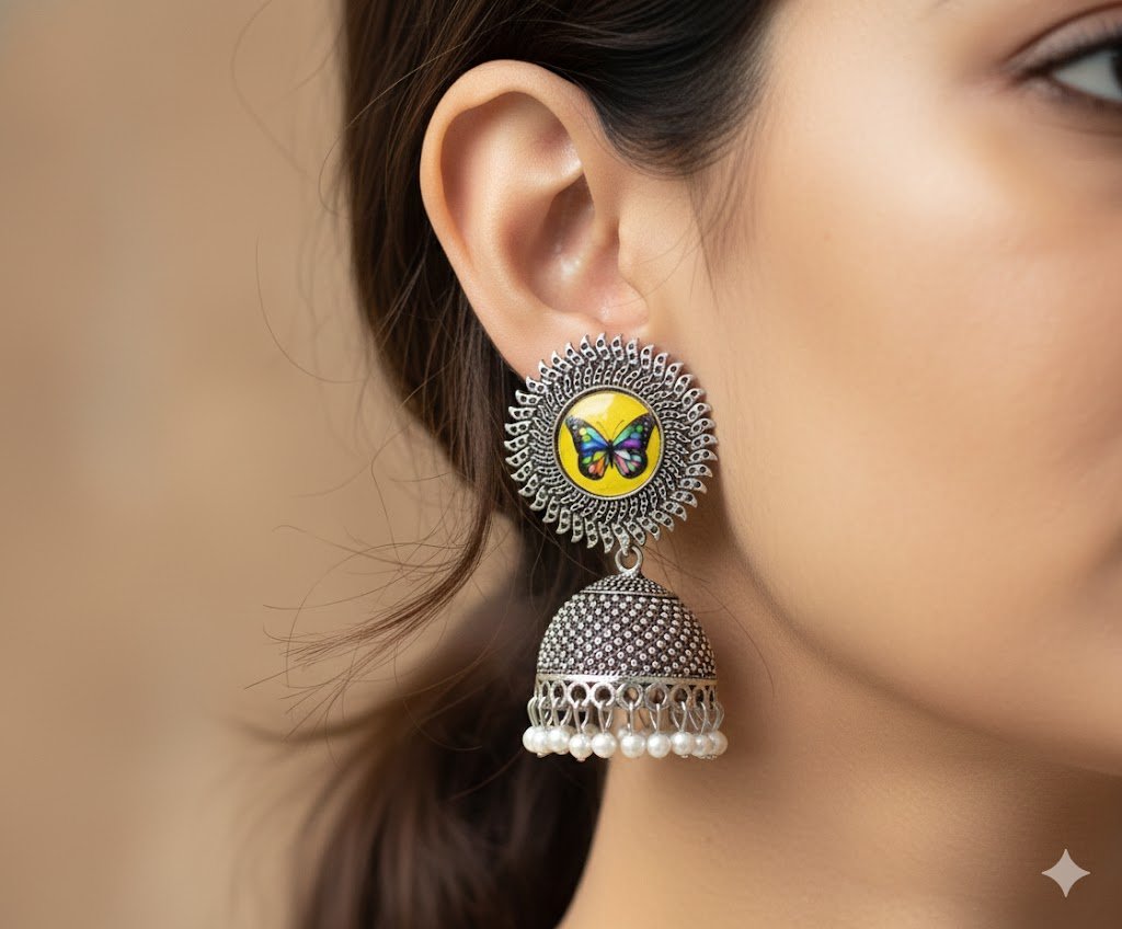 Oxidised Silver Jhumkha Oxidised Silver Jhumkha