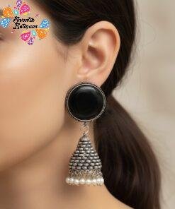 Oxidised Silver Jhumkha