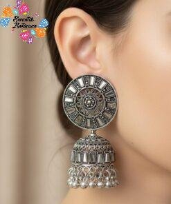 Oxidised Silver Jhumkha