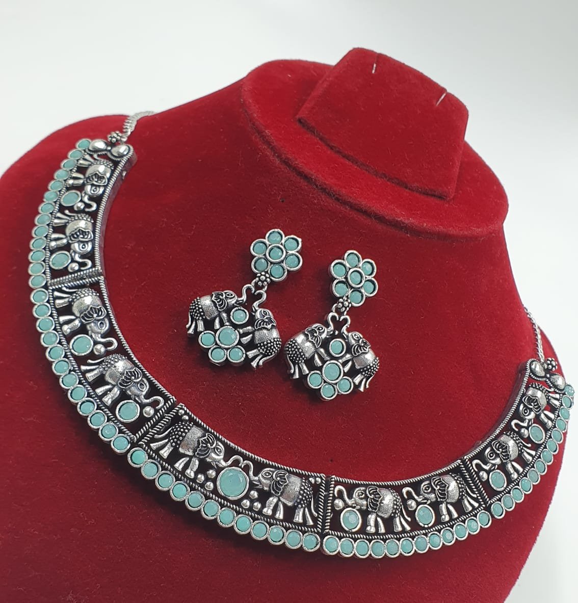 Elephant Designer Oxidised Necklace Elephant Designer Oxidised Necklace