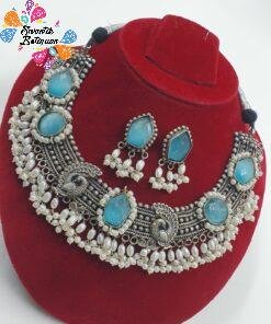 Peacock Designer Oxidised Necklace