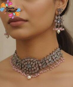 Flower Designer Oxidised Chocker Necklace