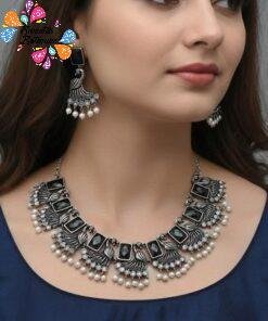 Peacock Designer Oxidised Necklace