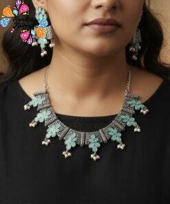 Flower Designer Oxidised Necklace