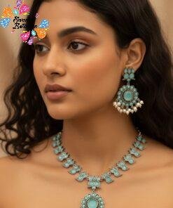 Flower Designer Oxidised Necklace