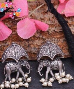 Elephant Designer Oxidised Necklace Elephant Designer Oxidised Necklace