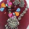 Lakshmi Designer Matte Silver Necklace