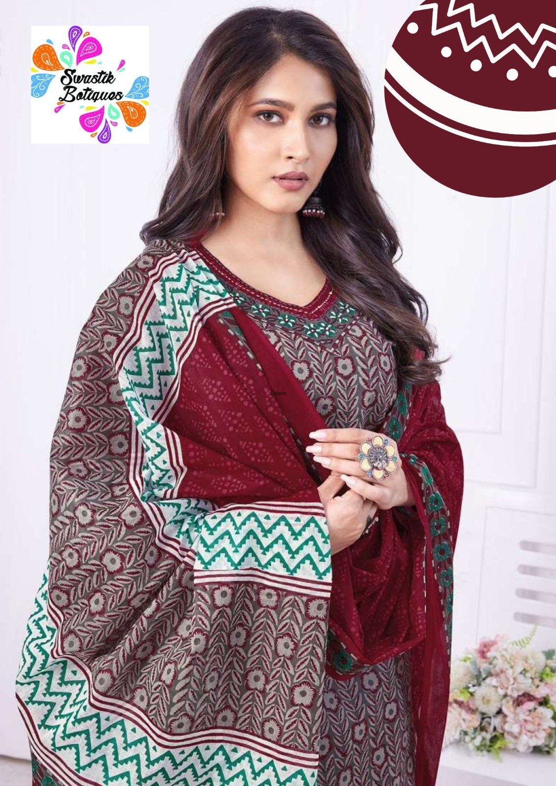Brown and Maroon Soft Cotton Ready Made Shalwar Suits Brown and Maroon Soft Cotton Ready Made Shalwar Suits