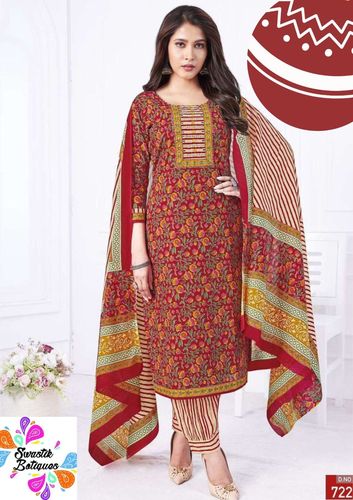 Red and Yellow Soft Cotton Ready Made Shalwar Suits Red and Yellow Soft Cotton Ready Made Shalwar Suits - Image 3