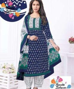 Blue and White Soft Cotton Ready Made Shalwar Suits Blue and White Soft Cotton Ready Made Shalwar Suits