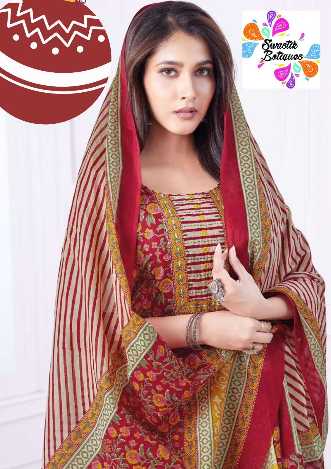 Red and Yellow Soft Cotton Ready Made Shalwar Suits Red and Yellow Soft Cotton Ready Made Shalwar Suits