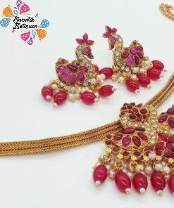 Peacock Designer Matte Finished Necklace