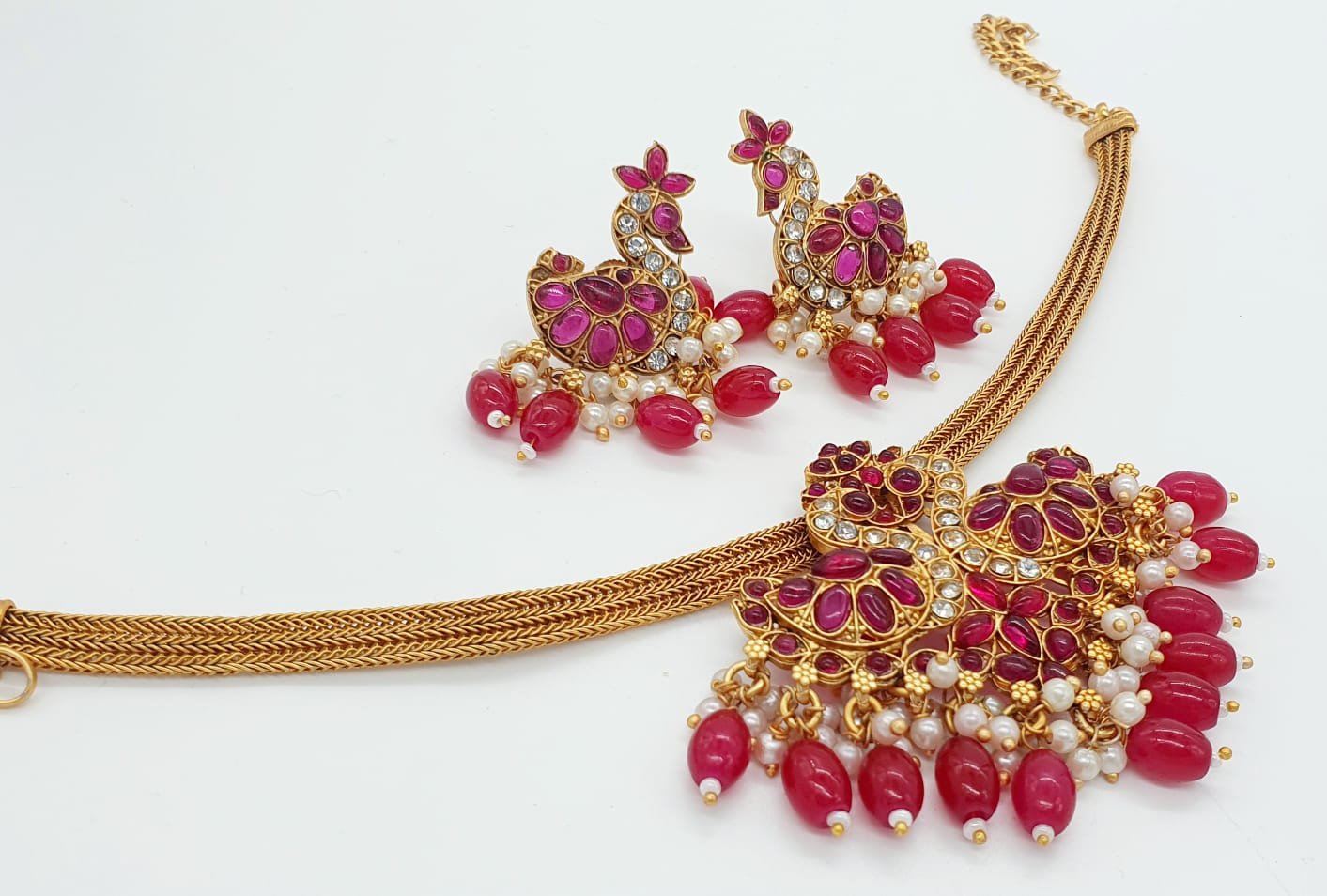 Peacock Designer Matte Finished Necklace Peacock Designer Matte Finished Necklace