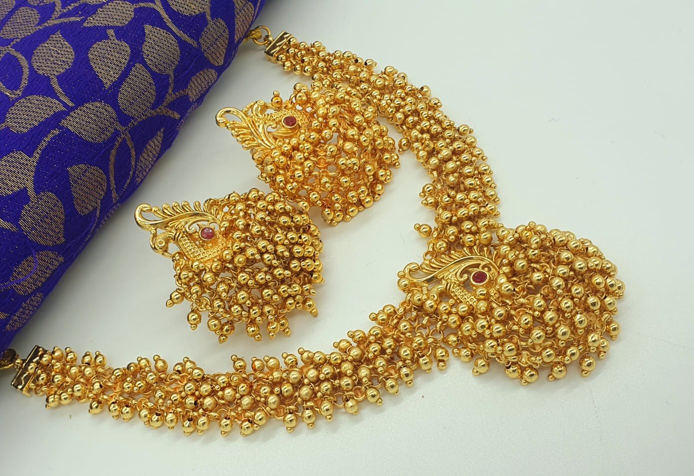 Peacock Designer Matte Finished Necklace Peacock Designer Matte Finished Necklace