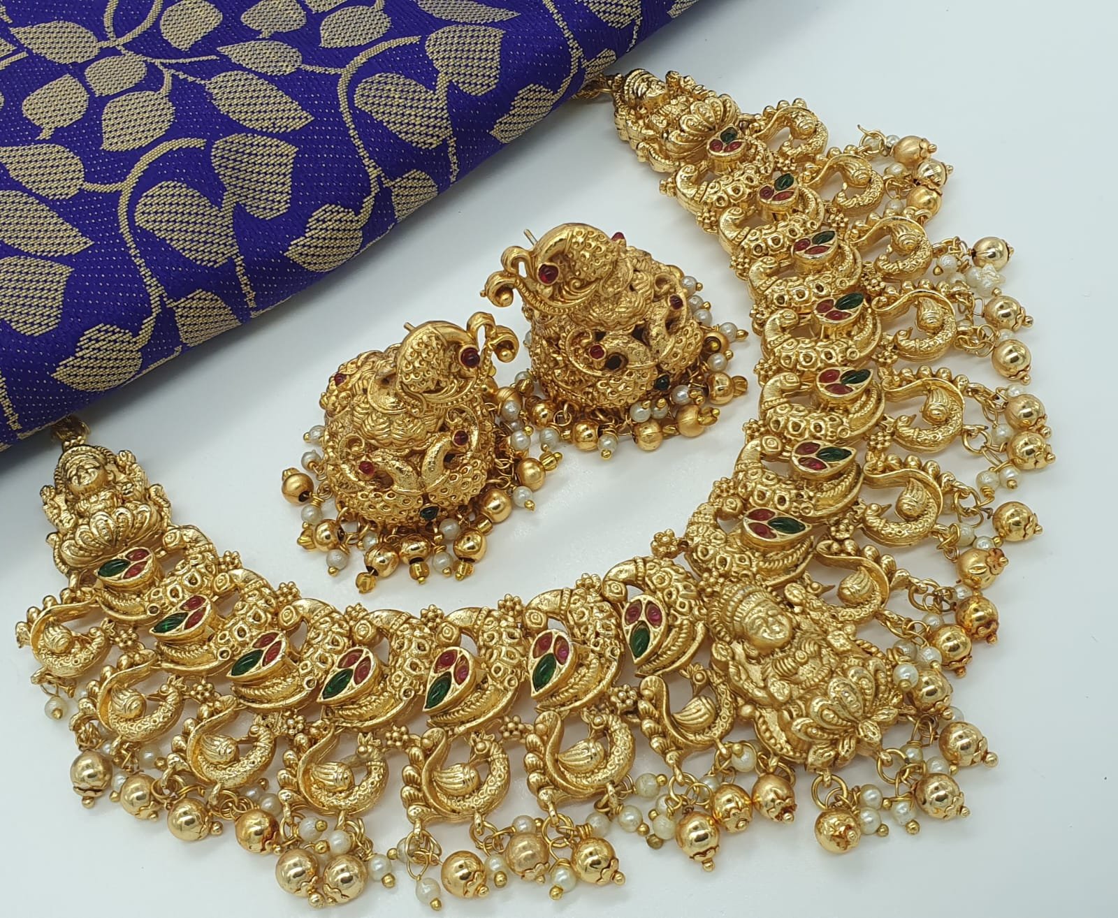 Peacock Designer Matte Finished Necklace Peacock Designer Matte Finished Necklace