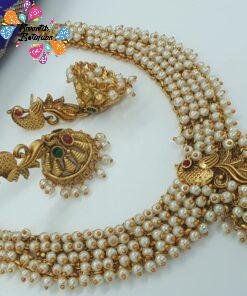 Peacock Designer Matte Finished Necklace