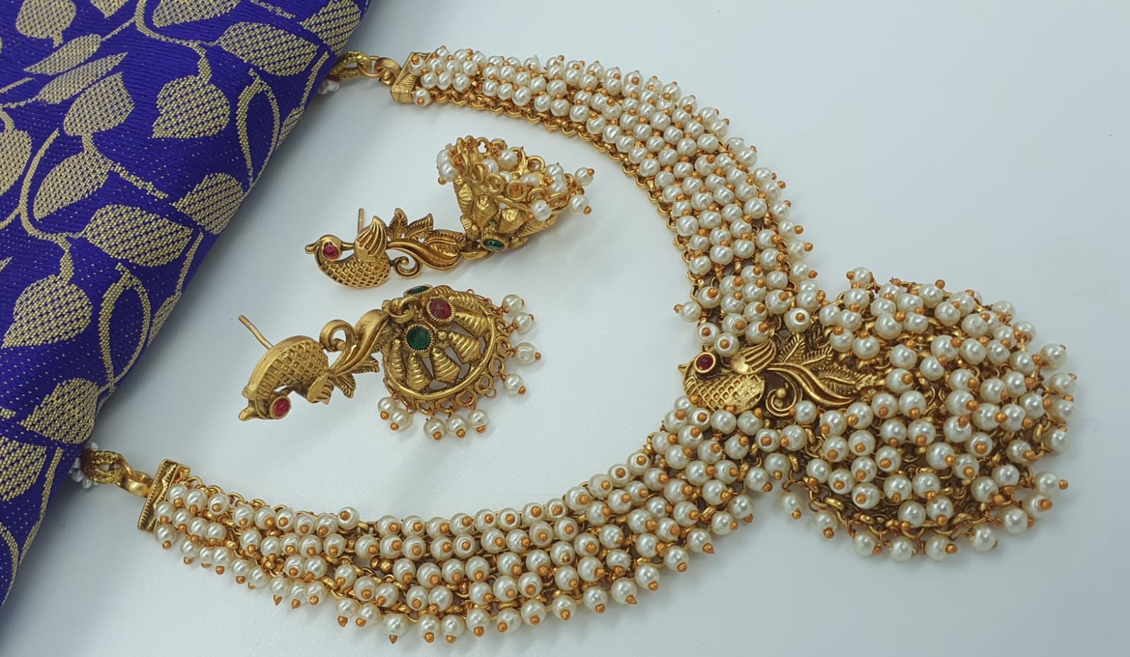 Peacock Designer Matte Finished Necklace Peacock Designer Matte Finished Necklace