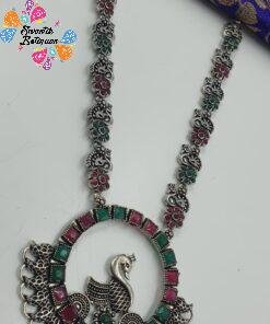 Peacock Designer Oxidised Necklace