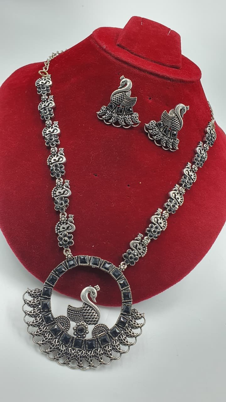 Peacock Designer Oxidised Necklace Peacock Designer Oxidised Necklace
