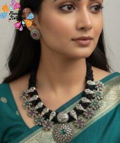 Peacock Designer Oxidised Chocker Necklace