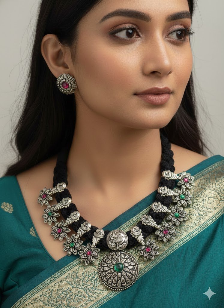 Peacock Designer Oxidised Chocker Necklace Peacock Designer Oxidised Chocker Necklace